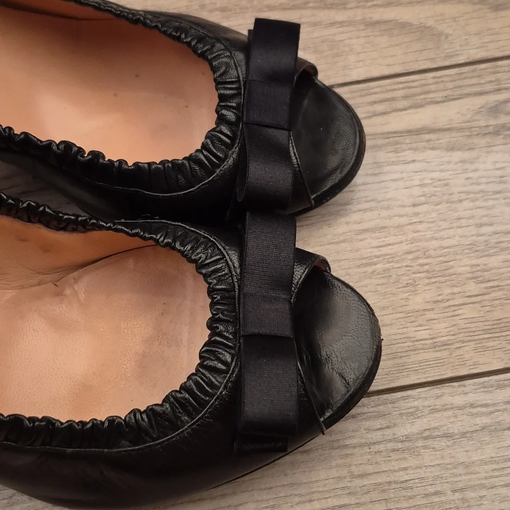 MARC JACOBS Italy Proposal Black Leather‎ Bow Sz 8.5 B Womens Pumps Heels RARE